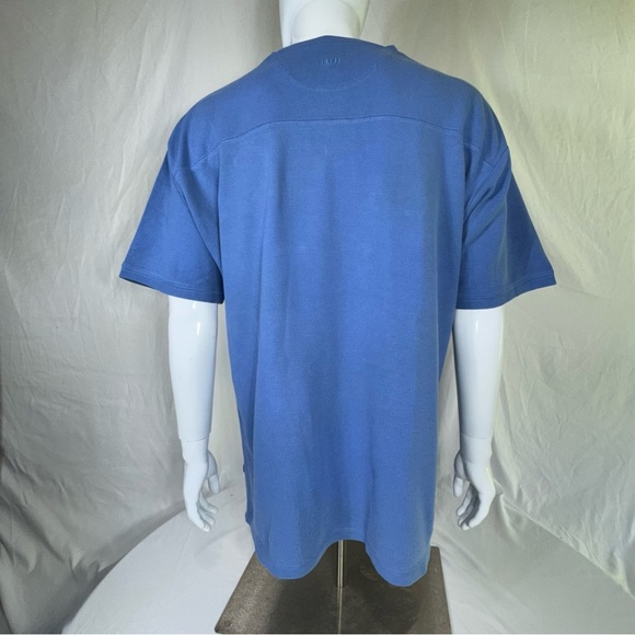 BLEU by Arrow Men's Blue Textured Knit V-Neck Shirt - Picture 3 of 6